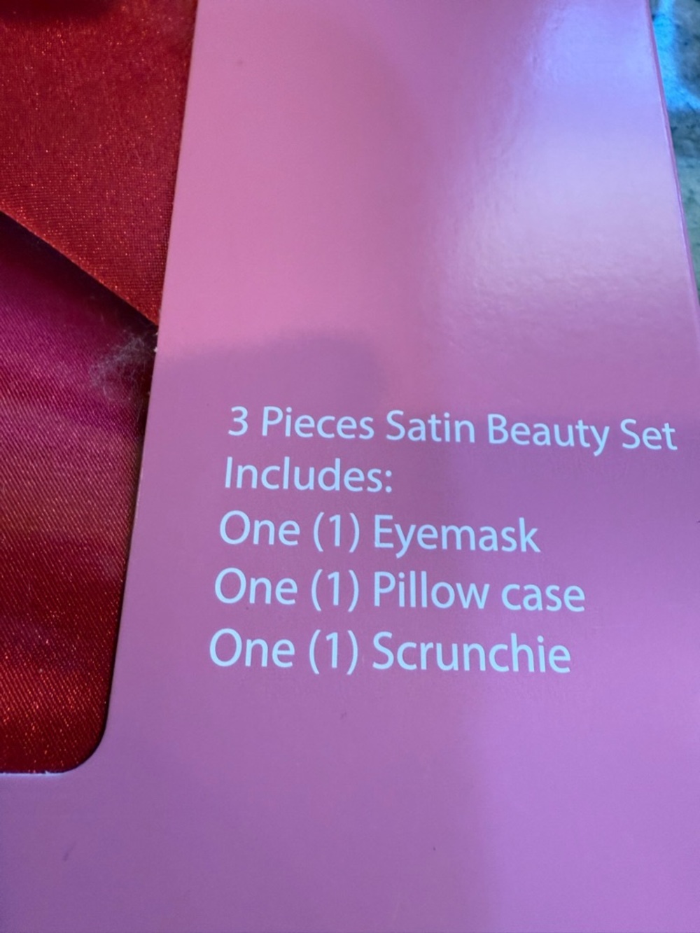 Satin Bow, Eye Mask ,Pillowcase Set - Lavender and Red - Picture 6 of 11